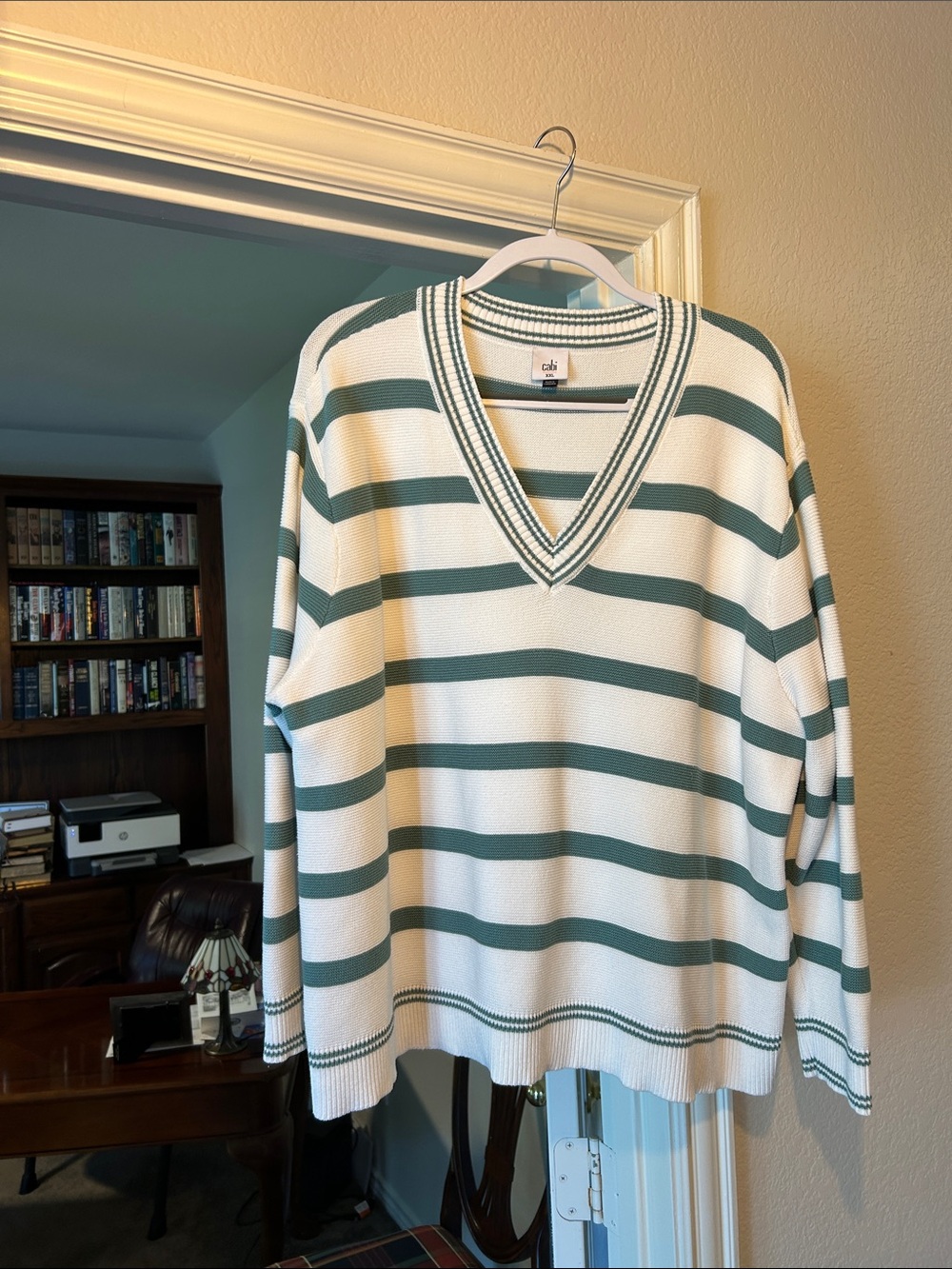 CAbi Arena Pullover V-Neck Sweater Spring 2025 Style Number - Picture 2 of 5